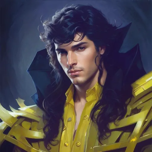 Prompt: Make him look like realistic handsome man.elegant beautiful features. Dreamy. Art by artgerm, Tom Bagshaw, Andrew atroshenko, mike mignola. very handsome face, beautiful eyes. 