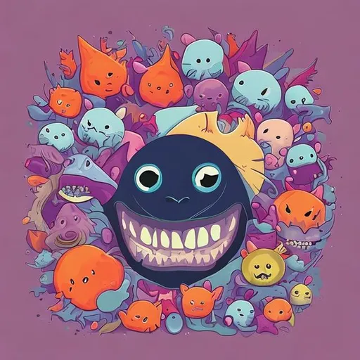 Prompt: Create a unique album cover art that has teeth and is cute 