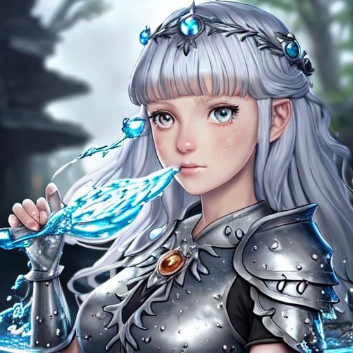 A girl wielding water magic, Princess Noelle, Black...