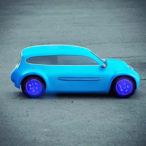 Prompt: Car electric blue
 