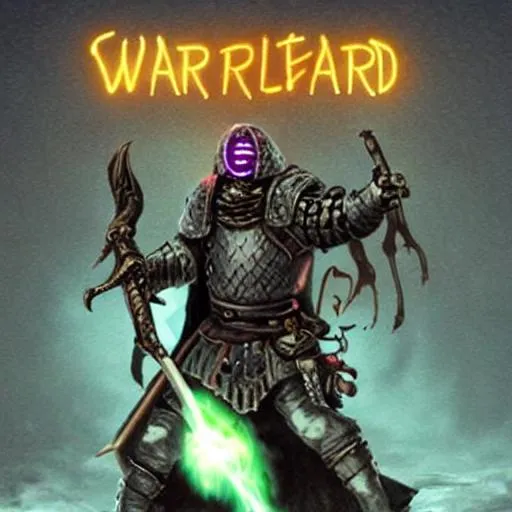 Prompt: Create a retro undead warrior who has glowing eyes, and is also wearing medieval armor. They are not holding anything.