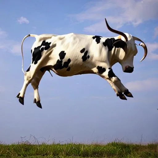 Prompt: A flying cow

