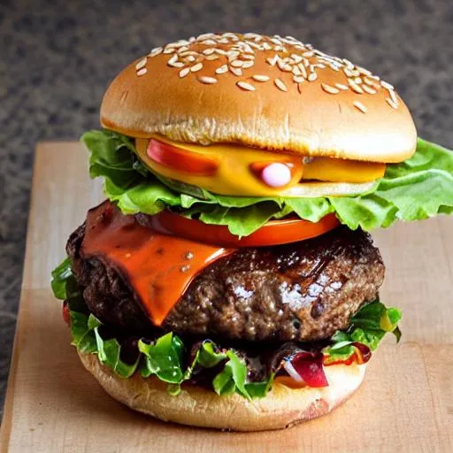 Prompt: hamburger