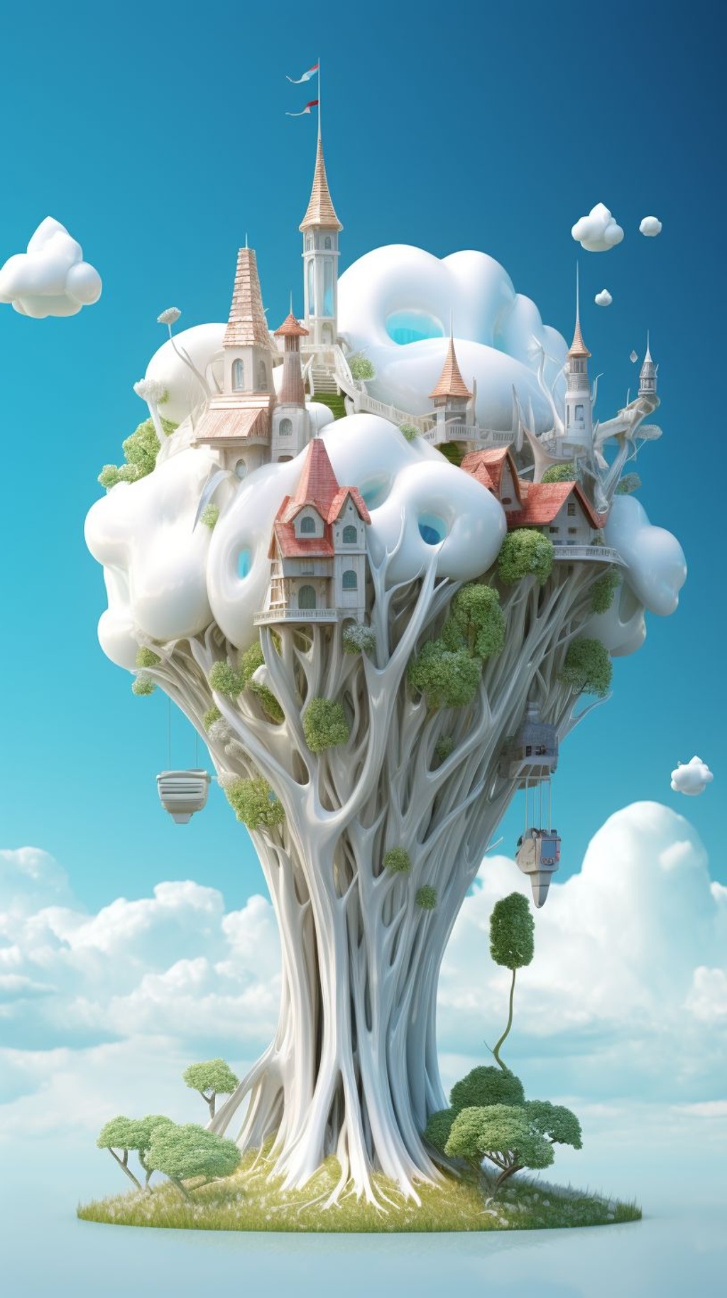 Prompt: the magical world of toothpaste, tooth paste trees, tooth paste grass, the sky is made of tooth paste, it is beautiful --ar 9:16 --upbeta