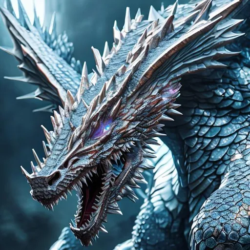 Prompt: crystal dragon, hyper realistic, hyper detailed, 4k
