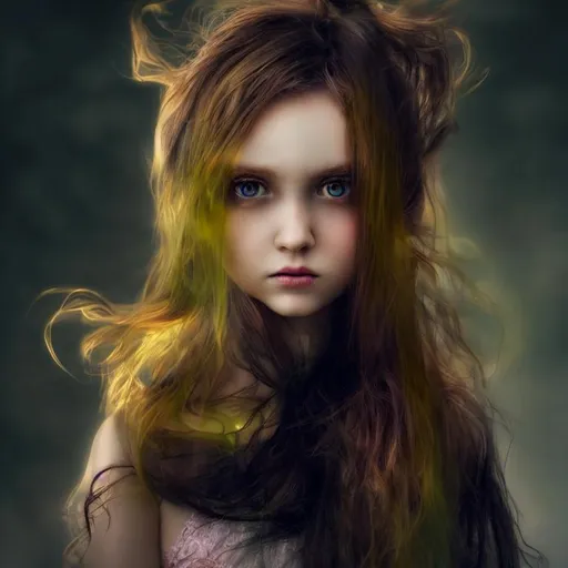 girl with lang hair and big bright eyes beautiful fa... | OpenArt