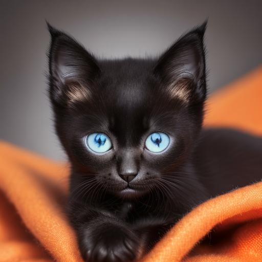 portrait of a beautiful, very young, black kitten, l... | OpenArt