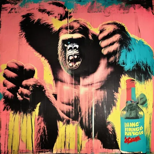 Prompt: King Kong in style of Andy warhol
