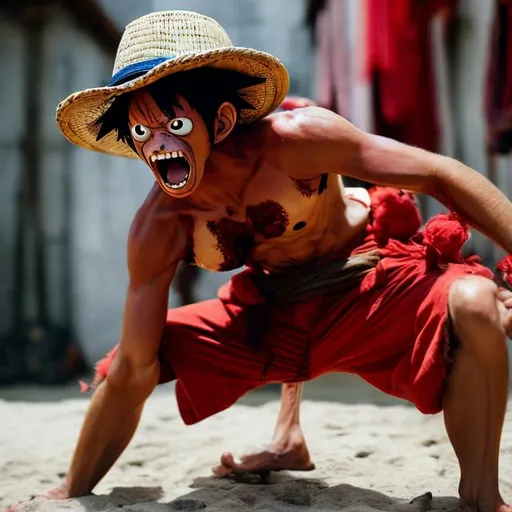 Prompt: One Piece Monkey D. Luffy real life