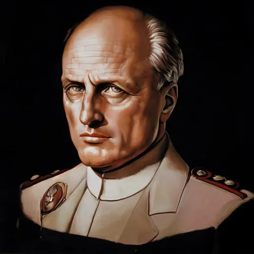 Prompt: benito mussolini as an oil painting