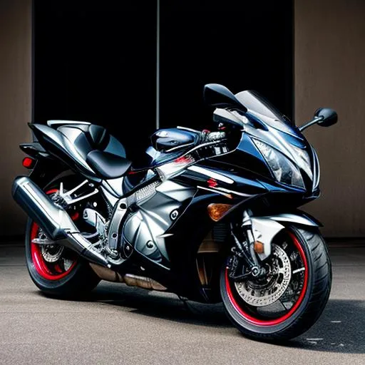 Prompt: Suzuki Hayabusa with giant turbo, 4k, hyper realism