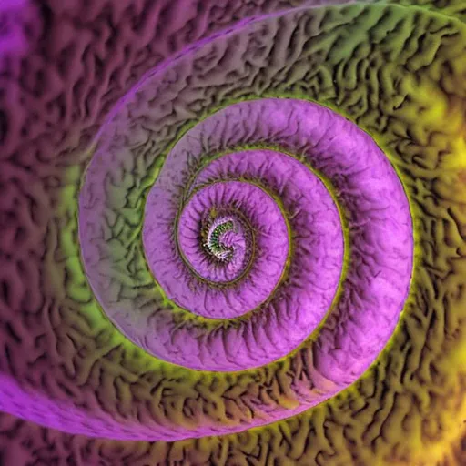 Prompt: cochlea spiral in subdued colors