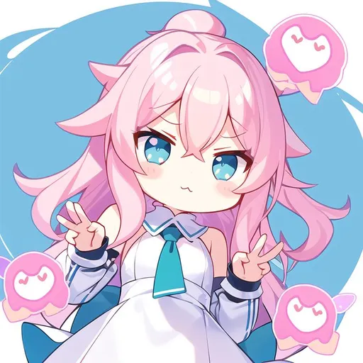 Cute chibi anime for avatar, icon, sticker or fanart