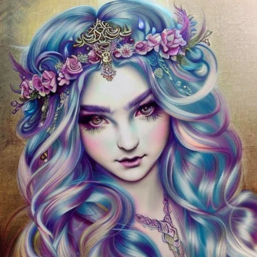 Prompt: portrayed as the goddess of chaos intricate elegant, highly detailed, occult diagram,  #Prisi# young woman with pink hair elaborate details, rococo, baroque, gothic, occult art, oil painting, artstation, concept art, smooth, sharp focus, art noveau, magical fantastical details, fibonacci, art by artgerm and greg rutkowski and alphonse mucha, heavily influenced by frank frazetta and boris vallejo