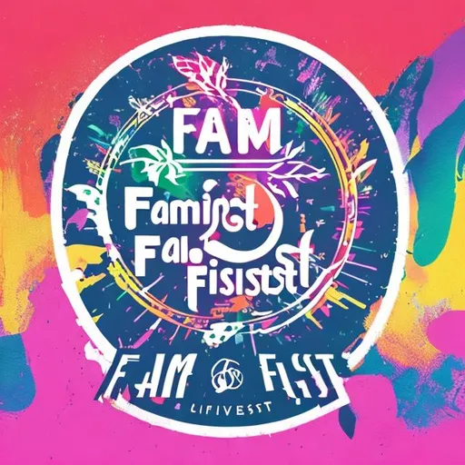 Prompt: Create a simple logo for a fashion, arts and music festival named FAM FEST