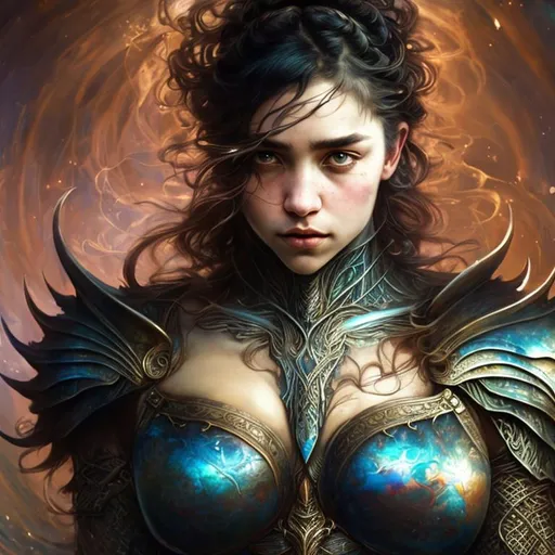 Prompt: Daughter of Daenerys Stormborn and Khal Drogo, dragon armor, castle background, big eyes, bright face , long muscular legs barefoot in sand , {Hyper Detailed Gorgeous dark haired brown woman wearing bikini armor} ((( Hourglass figure, Carne Griffiths, Michael Garmash, Frank Frazetta, Castle Background, Jean Baptiste Monge, Victo Ngai, Detailed, Vibrant, Sharp Focus, Character Design, Wlop, Artgerm, Kuvshinov, Character Design, Unreal Engine , Pixar, Shiny Aura, TXAA, 32k, Fanbox, Highly Detailed, Dynamic Pose, Perfect Composition, Warm Dreamy Tones, Smooth, Sharp Focus )))