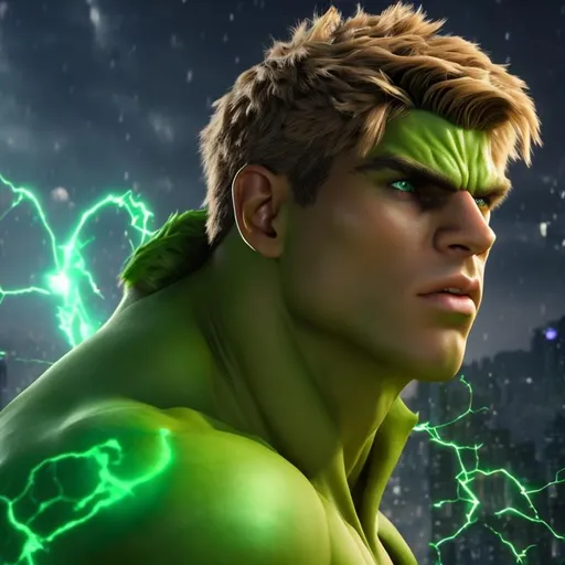 Prompt: High resolution hyperrealistic image of young avenger hulkling merged with marvel boy noh-varr, symmetrical detailed photorealistic, highly detailed, cinematic, uhd, hdr, 64k