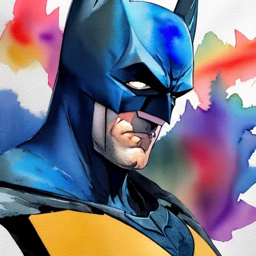 Prompt: Batman prismatic watercolor