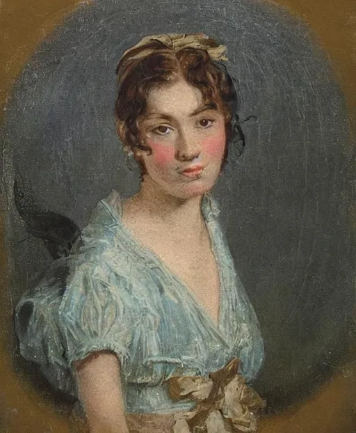 Prompt: Hortense  portait a    facial features consistent with the original   XIX century