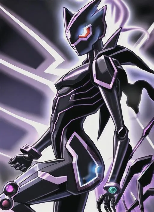 Prompt: Shadow,ghost cyber humanoid Digimon 