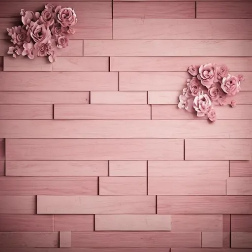 Prompt: abstract Pink wooden wall with flowers on corners. the shape of wood to be seen a bit and to look romantic. 
to be used as background 
for marriege add
