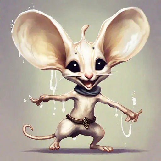 Prompt: (in dripping art style) Oochee, Need some happiness in your day? The Alabaster Jerboa is your answer. Its hopping and air-dancing acrobatics can bring a smile to even the grumpiest Dark Elf, dripping with cute, Masterpiece, Best Quality 