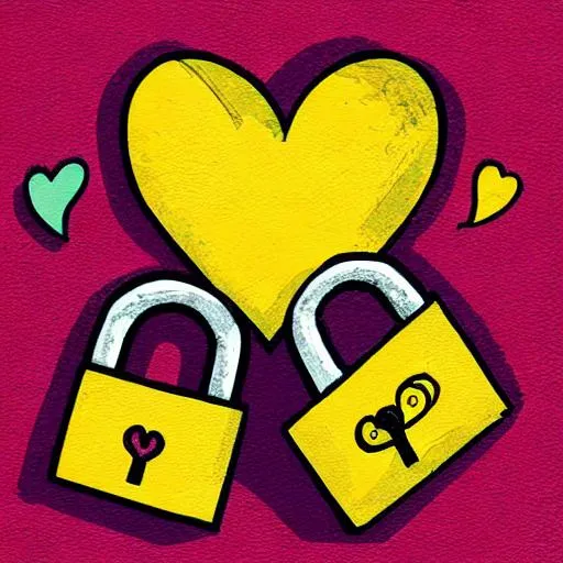 Prompt: love and padlock illustration