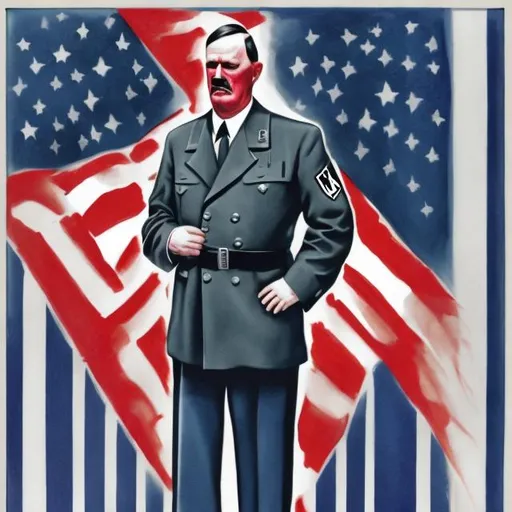 Prompt: patriotic american hitler