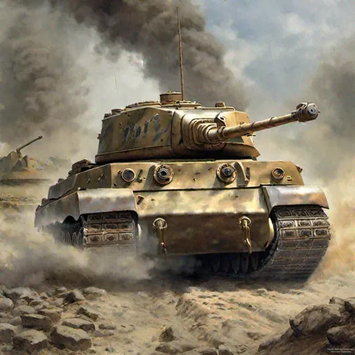 Prompt: King tiger tanks in battle 