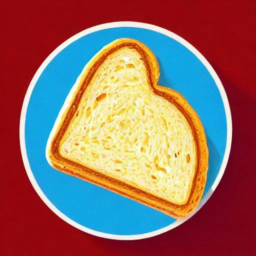 Prompt: pastel illustration of a slice of toast