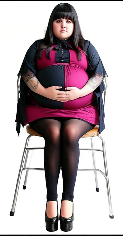 Gothic Emo Morbidly Obese Ssbbw Pregnant Female Depr Openart 6495