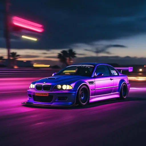 2001 BMW M3 E46 GTR, synthwave, aesthetic cyberpunk,... | OpenArt