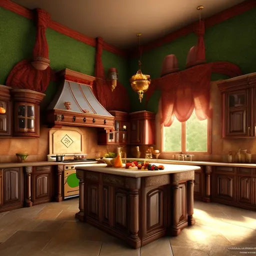 Prompt: fantasy, kitchen interior, UHD, HD, 8K, 