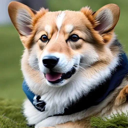 Prompt: Corgi-lion hybrid and realistic 