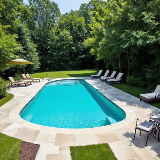 Prompt: stunning outdoor sweeming pool.