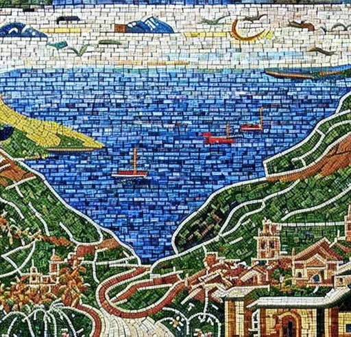 Prompt: detailed mosaic artwork of the philippines