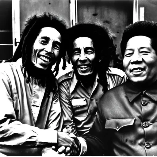 Prompt: bob marley and mao zedong