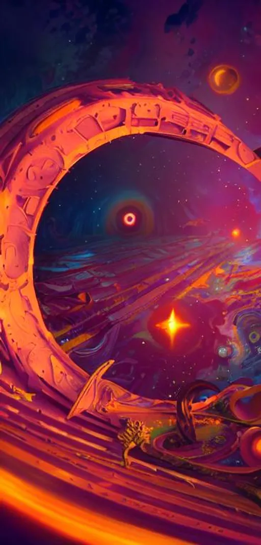 Prompt: The center of the universe, fantasy art, concept art, hyper-detailed, cinema 4d, storybook illustration, rococo, matte painting, trending on artstation, colorful

