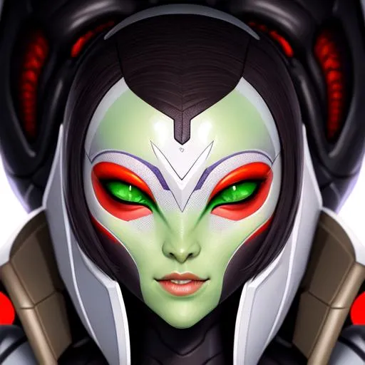 female alien,facial closeup