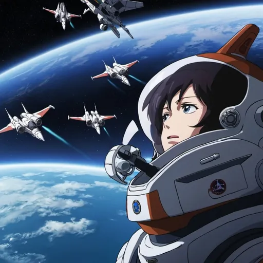 Prompt: Space Fighters plot scenes 7 in anime.