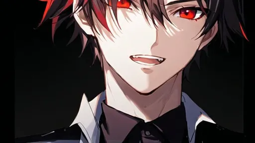 Prompt: Damien (male, short black hair, red eyes) slightly open mouth