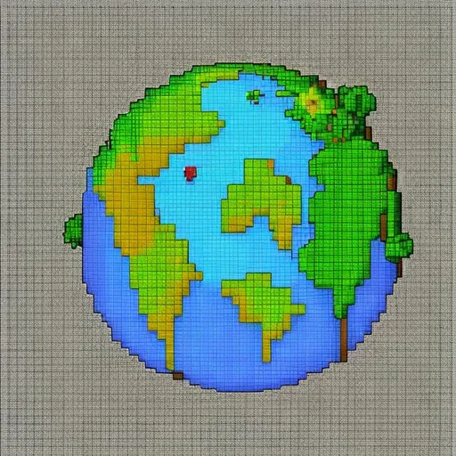 Prompt: a pixel bits art of a earth
