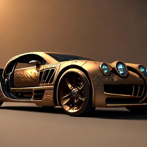 Prompt: luxury car, steampunk atmosphere, digital art, 32k, unreal engine 5, octane render