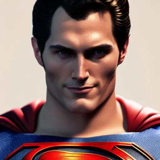 Portrait Of Superman With Brown Hair, A Powered Suit 