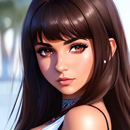 Prompt: (Art by Ilya Kuvshinov), mix of Mia Khalifa and Lacey Chabert, halfling, parted bangs, sleeveless, surprised expression, brown hair, pointed ears, brown eyes, dynamic pose, castle setting, ethereal, tribal cueitl dress, jewelry set balayage wild hair, royal vibe, highly detailed, digital painting, Trending on artstation , HD quality(Masterpiece), Smooth, Female Character, halfling, ((parted bangs)), tan skin, Big Eyes, 1woman, head and waist, Average Body, desolate plains, holding a magical sword, ultra-fine details, intricate scene, ambient lighting, soft glow, elegant, symmetrical facial features, accurate anatomy, anatomically correct woman, sharp focus, dark fantasy cgi still, artgerm, taken on nikon d750, scenic, gossamer, iridescent, ethereal, auroracore, vaporwave, splash art, pixiv, tumblr, Unreal Engine