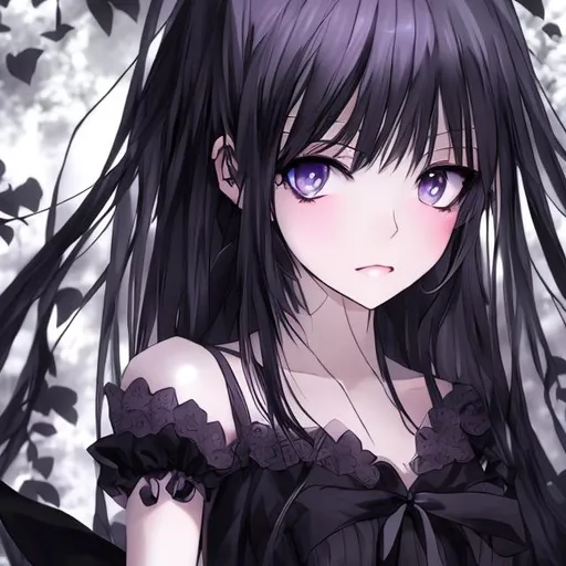 Prompt: draws in anime version a beautiful and dark girl, the
 dark princess resides in a macabre and scary castle, her black hair is poorly maintained, her purple and tight dress bright and ultra detailed, sad and dull face sad and gloomy eyes, super detailed and amazing drawings best quality and hd
{big}{big breasts}{hot}{big}