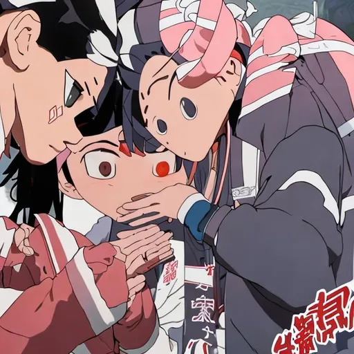 Prompt: Zenitsu doping the nasty things with nezuko
