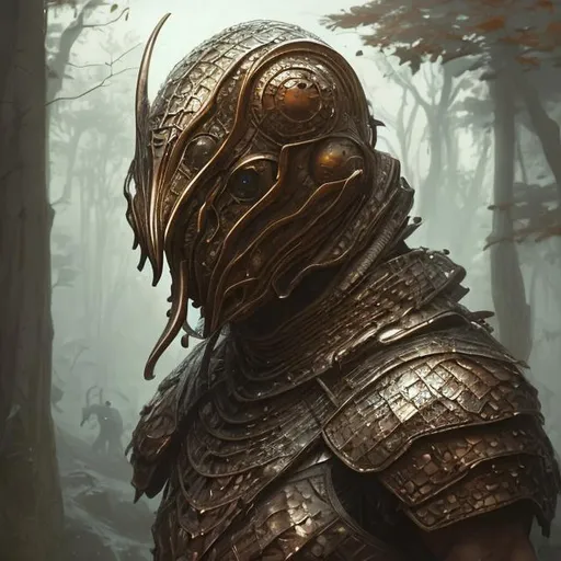 Prompt: cleric, bronze anthropomorphic lacertoidea, bronze scale color, male,  bald, helmetless, scale mail armor, white eyes, fantasy, short, extremely detailed, digital painting, artstation, concept art, smooth, sharp focus, illustration, stunning lighting, art by artgerm and greg rutkowski and alphonse mucha and simon stalenhag, realistic character concept, high fantasy, light atmosphere, golden ratio, cinematic lighting, hyperdetailed, high resolution, insanely detailed and intricate, artstation, Marc Simonetti, Greg Rutkowski, 8k, HD, unreal engine