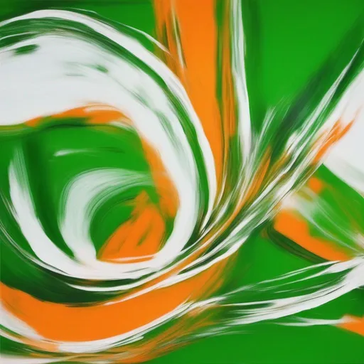 Prompt: 3 colours - green, white, orange
, Abstract art, Independence