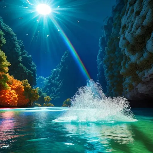 Prompt: fantastic, water vibrated with sound frequency, color spectrum, super detailed, photorealistic, dynamic lighting, 8K